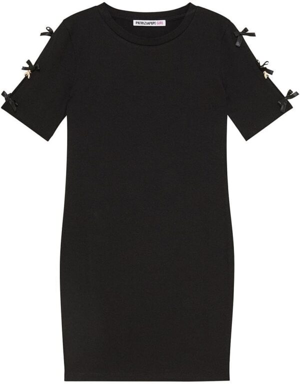 Abito nero con fiocchi Patrizia Pepe per bambine slim-0