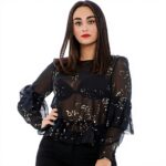 Blusa Donna PATRIZIA PEPE Stampa Sortilege Nero 46