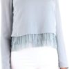 Blusa Patrizia Pepe Georgette Donna Blu T-shirt-5