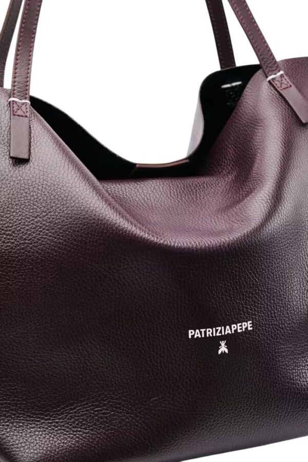 Borsa a spalla Patrizia Pepe pelle martellata donna-3