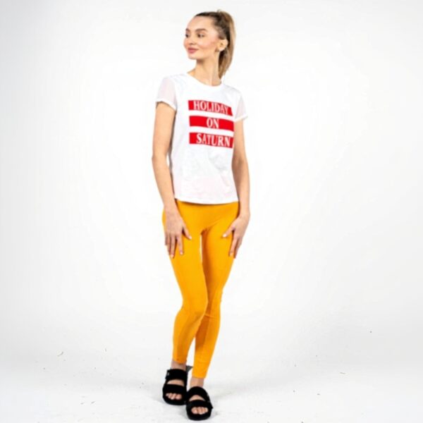 Leggings Patrizia Pepe Slim Fit poliammide elastan arancione