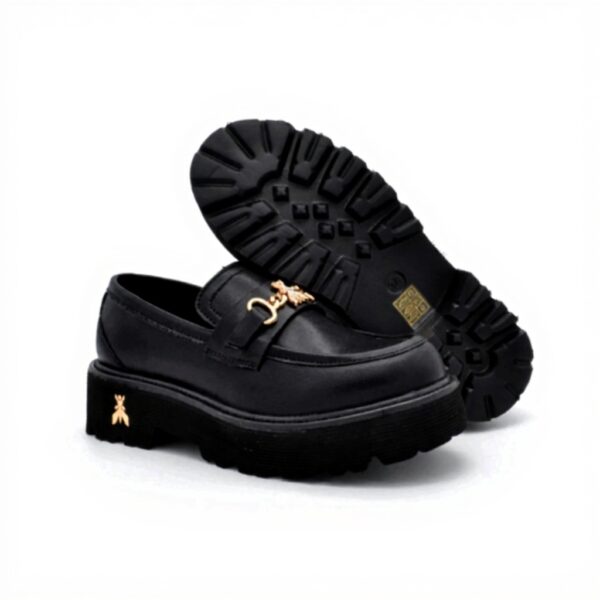 Mocassini Patrizia Pepe neri carrarmato gioiello donna