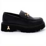 Mocassini Patrizia Pepe neri carrarmato gioiello donna