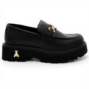 Mocassini Patrizia Pepe neri carrarmato gioiello donna