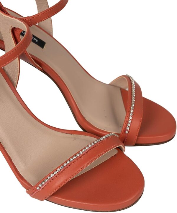 Sandali Patrizia Pepe pelle rossi fibbia donna moda-3