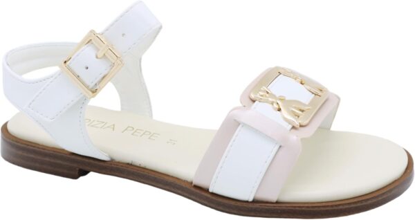 Sandali Patrizia Pepe Bambine Pelle Vitello Bianco Sporco-0