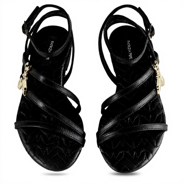 Sandalo Donna Pelle Nero Patrizia Pepe Tacco Piatto