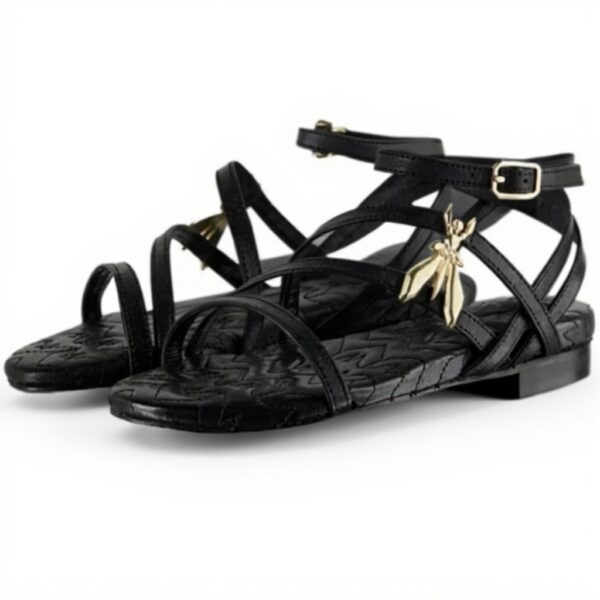 Sandalo Donna Pelle Nero Patrizia Pepe Tacco Piatto