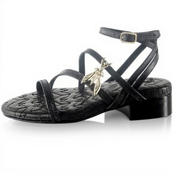 Sandalo Donna Pelle Nero Patrizia Pepe Tacco Piatto