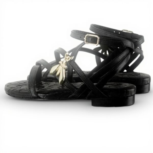 Sandalo Donna Pelle Nero Patrizia Pepe Tacco Piatto