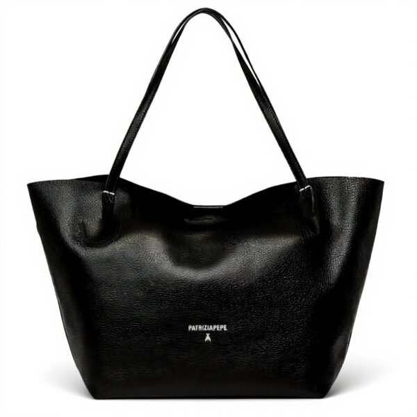 Borsa Shopper Patrizia Pepe pelle martellata doppi manici
