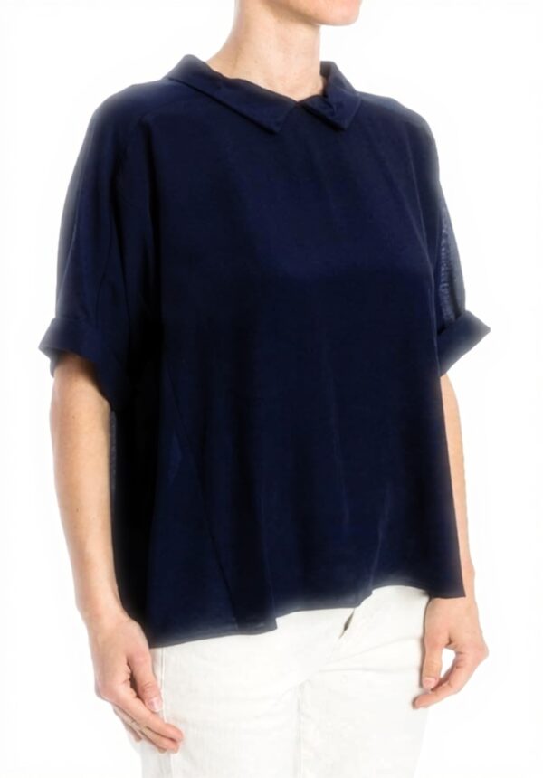 Patrizia Pepe Blusa Manica Corta Donna Lapis Blue 8C0149