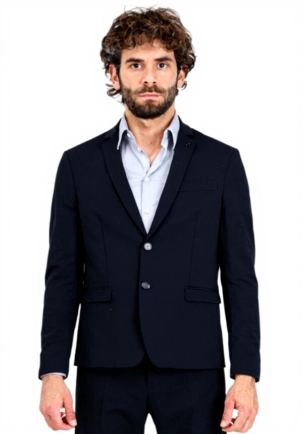 Giacca elegante uomo PATRIZIA PEPE blu notte spilla logo