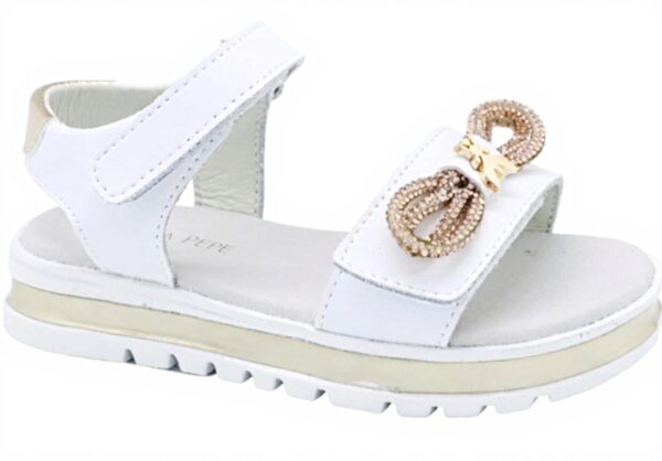 Sandali Patrizia Pepe Bambine Ecopelle Bianco Platino