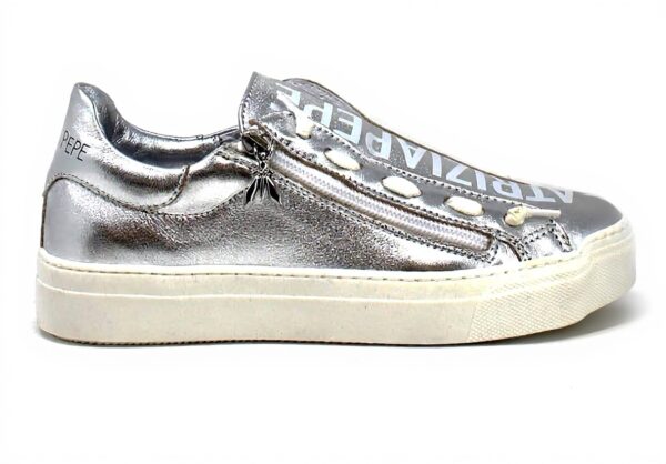 Patrizia Pepe Sneakers Bambino Argentato PPJ10 Pelle