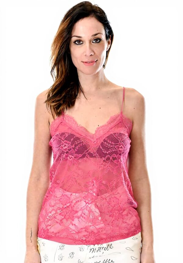 PATRIZIA PEPE Top Donna Fucsia in Pizzo, 40 - Senza maniche