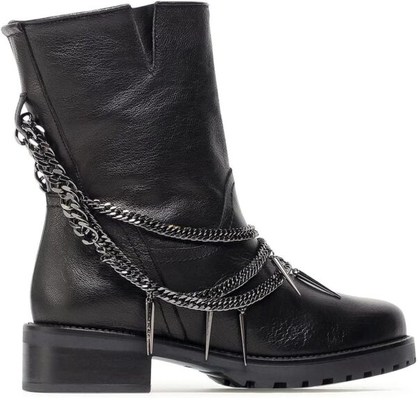 Scarpe in Pelle Nero Tacco Piatto Donna 38.5 EU-1