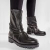 Scarpe in Pelle Nero Tacco Piatto Donna 38.5 EU-5