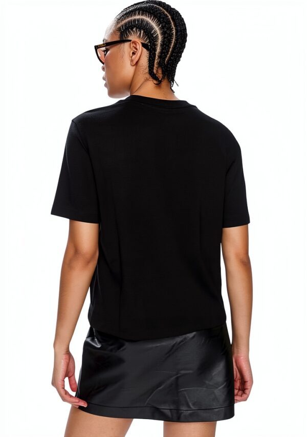 T-shirt Patrizia Pepe Donna Nero Bianco Vestibilità Dritta-2