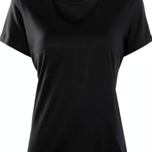 T-shirt Nero 100% Cotone Manica Corta Colletto a Giro-0