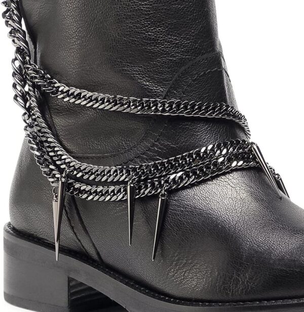 Scarpe in Pelle Nero Tacco Piatto Donna 38.5 EU-3