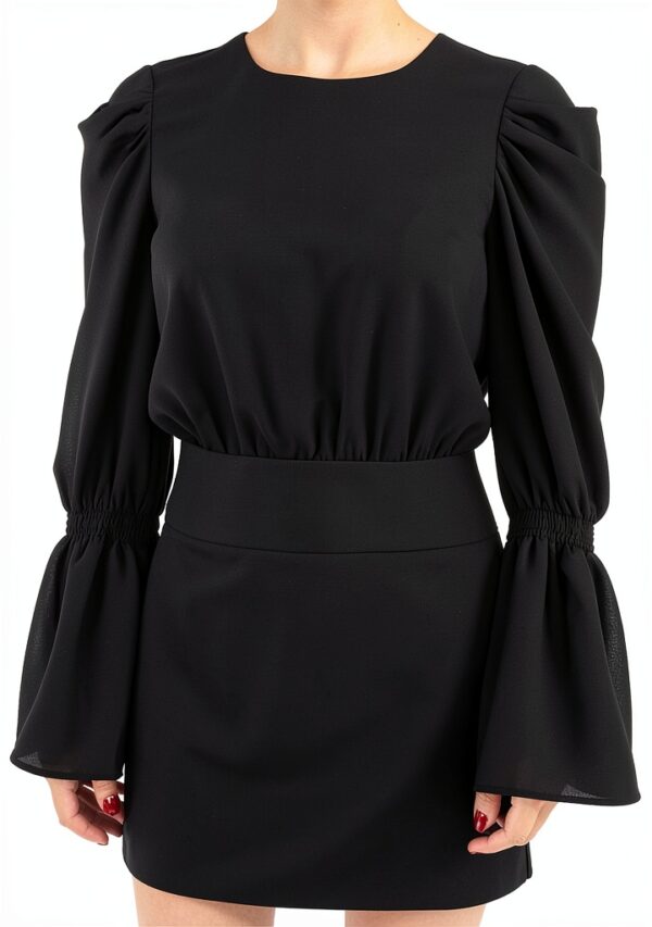 Abito donna Patrizia Pepe arricciature pizzo nero 46