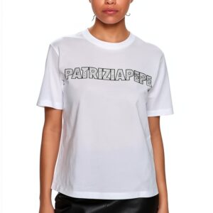 T-shirt Patrizia Pepe Donna Classica Moderna Nero Bianco-0