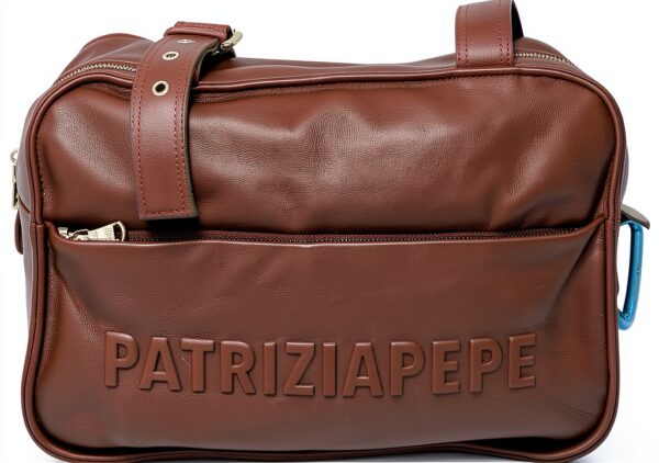Borsa pelle Patrizia Pepe logo rilievo tracolla donna