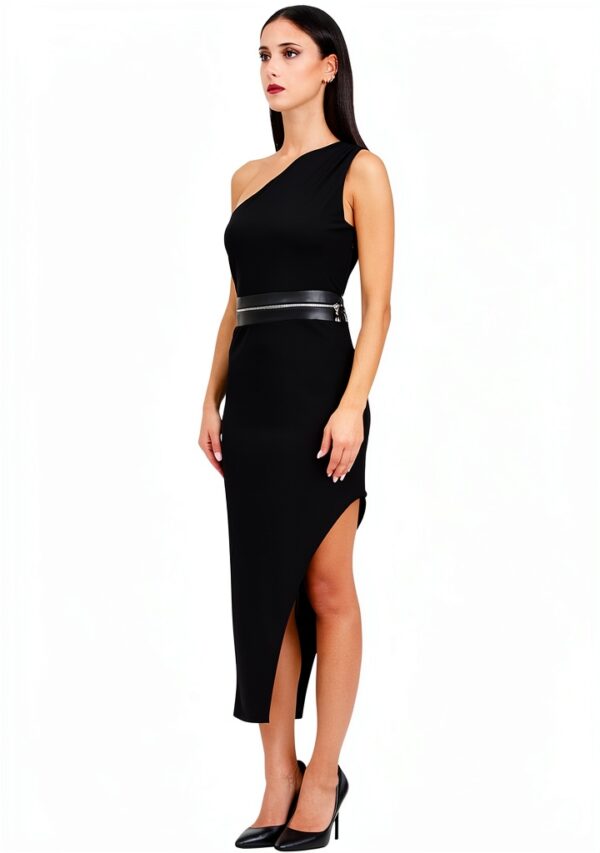 Abito corto nero Patrizia Pepe donna zip dettaglio fly