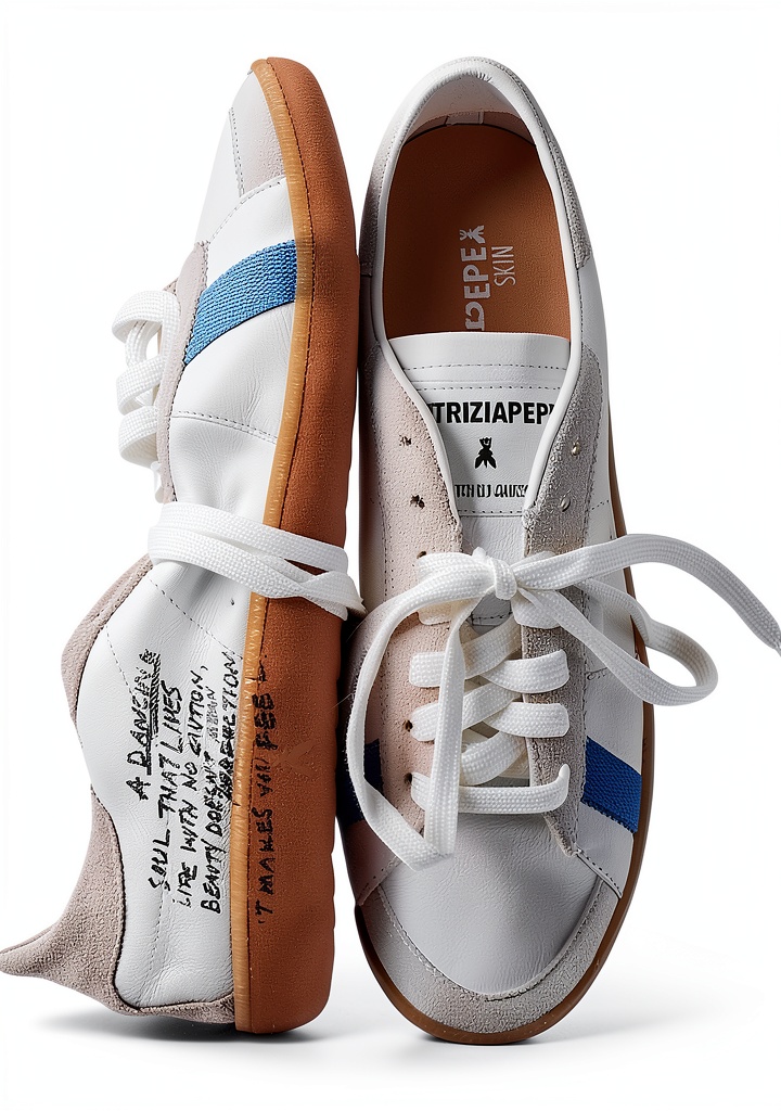 Sneaker Patrizia Pepe in nappa con dettagli in camoscio e gros grain