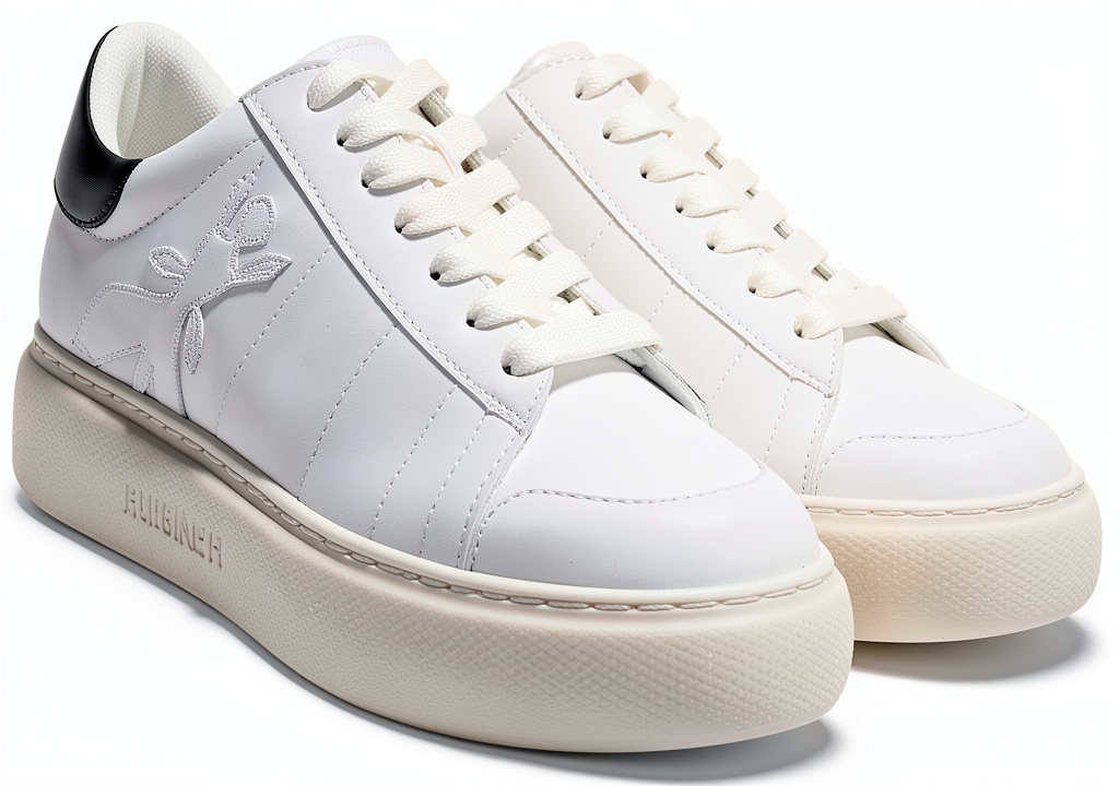 Sneaker PATRIZIA PEPE Fly in bianco e nero su sfondo neutro