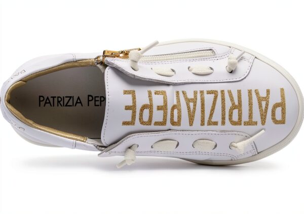Scarpe bambine Patrizia Pepe pelle traspirante oro bianco-4