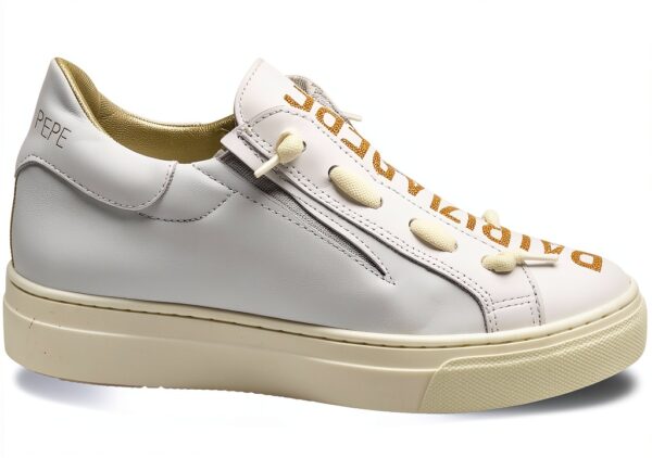 Scarpe bambine Patrizia Pepe pelle traspirante oro bianco-5