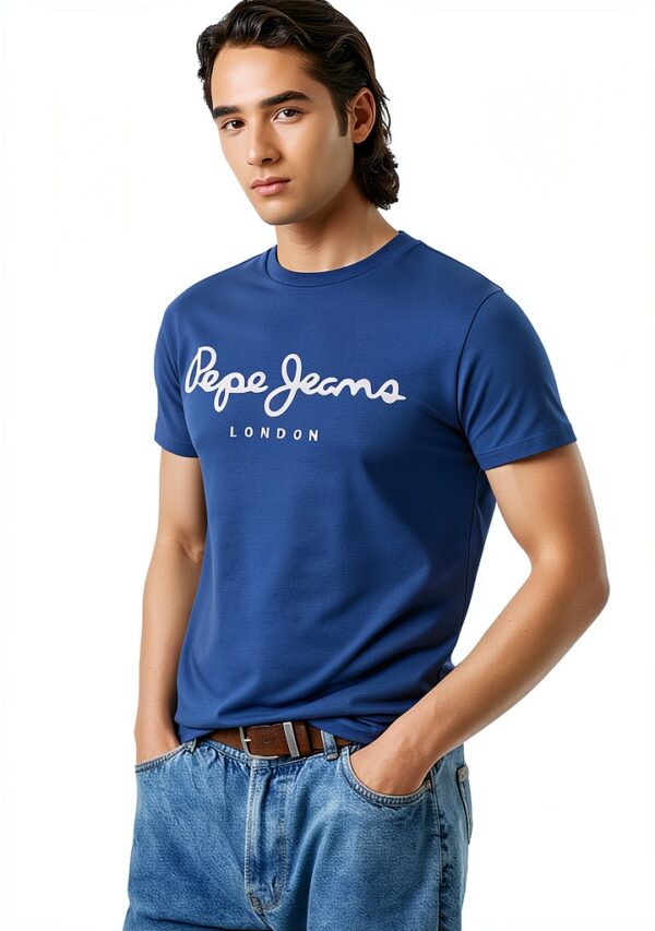 Pepe Jeans T-shirt Uomo Ricamo Petto Scollo Rotondo Colori-5