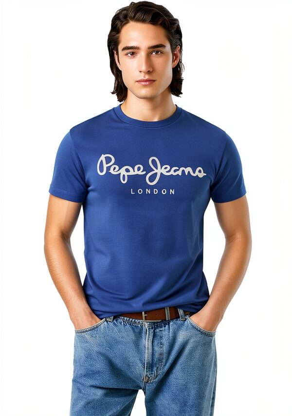 Pepe Jeans T-shirt Uomo Ricamo Petto Scollo Rotondo Colori-0