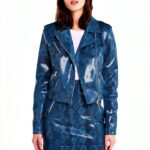 Giacca Blouson con Cerniera Manica Lunga Stile Risvolto-0