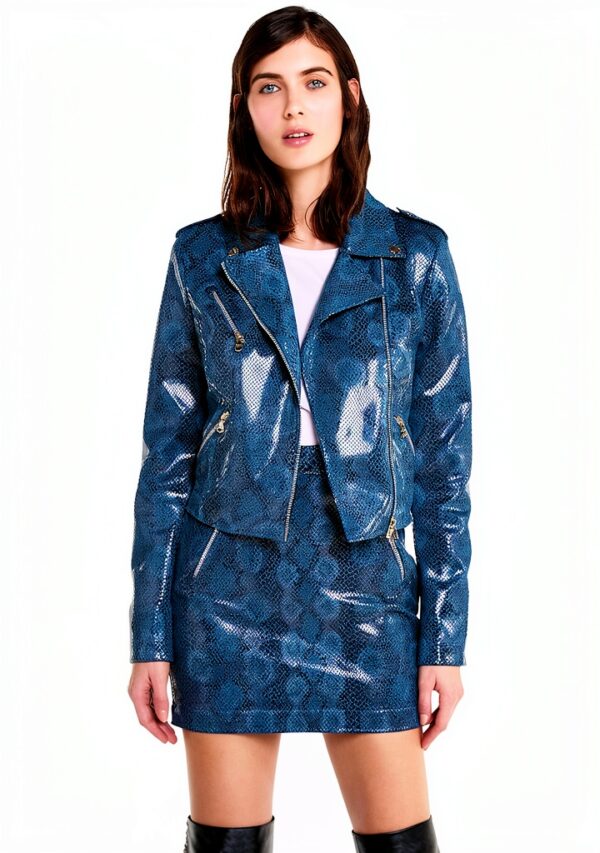 Giacca Blouson con Cerniera Manica Lunga Stile Risvolto-0