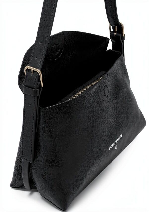 Borsa a tracolla Patrizia Pepe pelle vitello nero donna-3