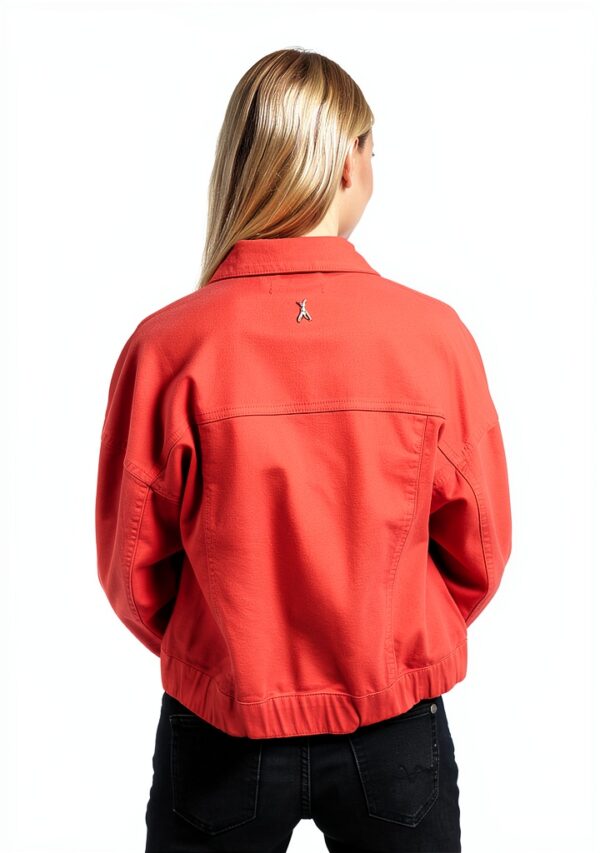 Giacca blouson italiano con manica lunga e stile scollo-2