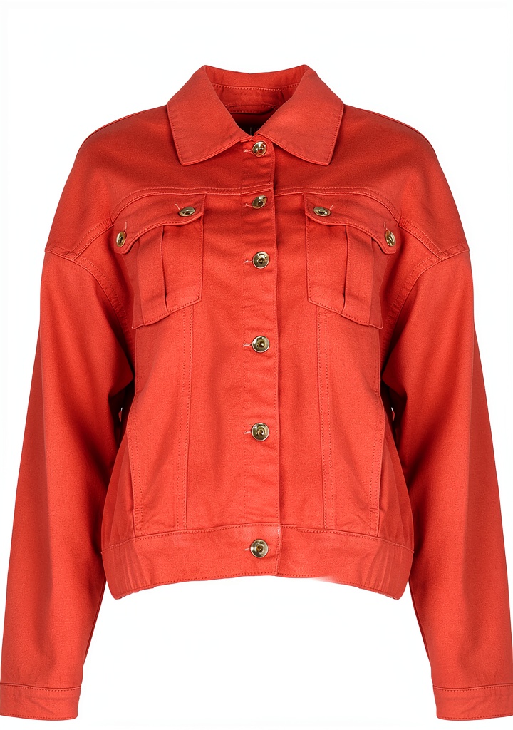 Giacca blouson italiana con manica lunga e stile scollo