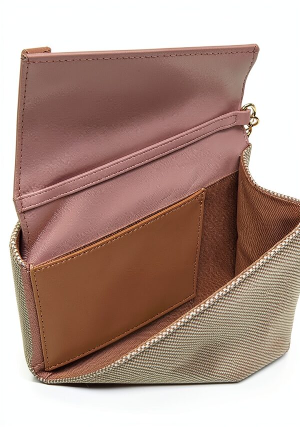 Borsa Canvas Naturale Love Moschino Borsa a spalla in PU cipria-6