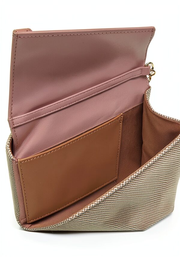 Borsa Canvas Naturale Love Moschino Borsa a spalla in PU cipria-4