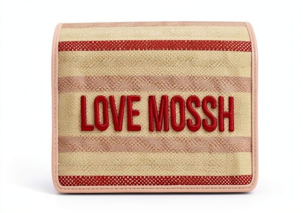Borsa Canvas Naturale Love Moschino Borsa a spalla in PU cipria-2