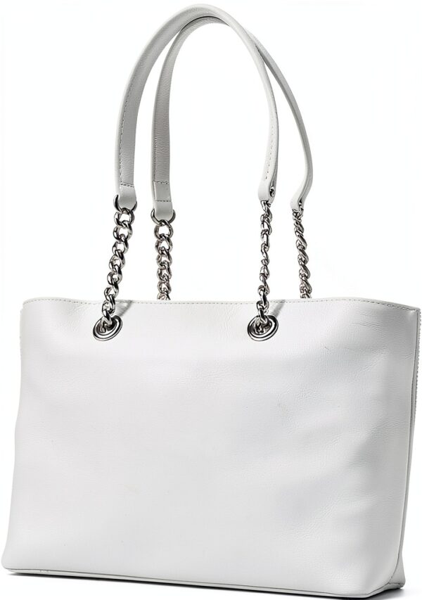 Borsa PU Love Moschino Bianca 40x12x24 cm elegante a spalla-4