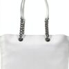 Borsa PU Love Moschino Bianca 40x12x24 cm elegante a spalla-3