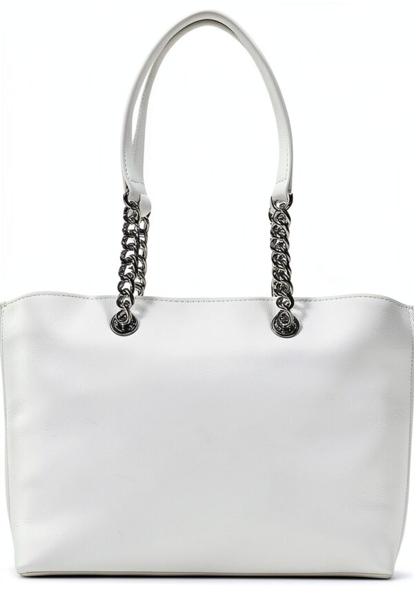 Borsa PU Love Moschino Bianca 40x12x24 cm elegante a spalla-3