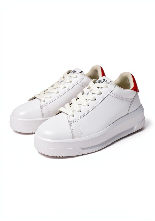 Sneaker Pollini Eclipse50 Donna Bianco Rosso Casual Elegante-4