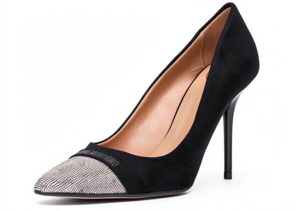 Love Moschino Decollete Tacco Donna Nero Elegante Pelle Sostenibile-0