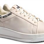 Sneaker donna Love Moschino pelle bianco nero modello D26MO02-0