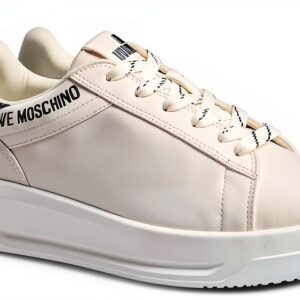 Sneaker donna Love Moschino pelle bianco nero modello D26MO02-0